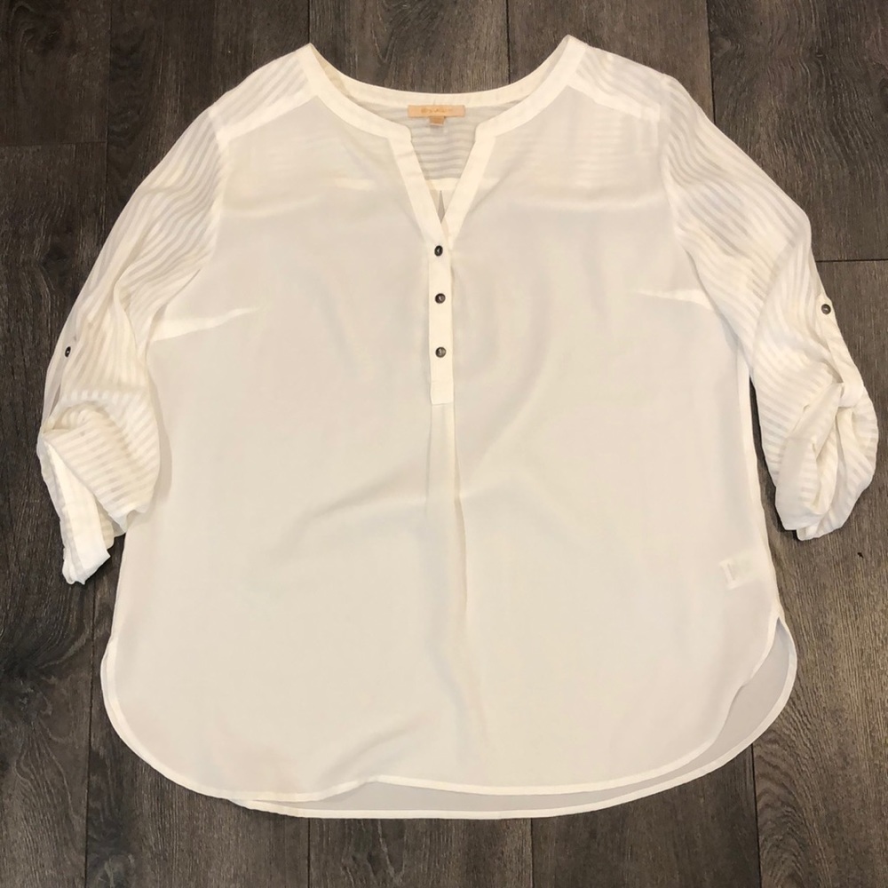 Skies Are Blue White Sheer Blouse, size XL